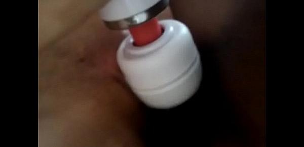  Tight asian pussy fucked with hitachi and squirting